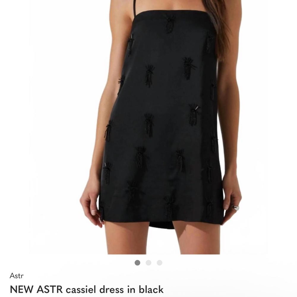 Astr Black embellished beaded Mini Dress little black dress